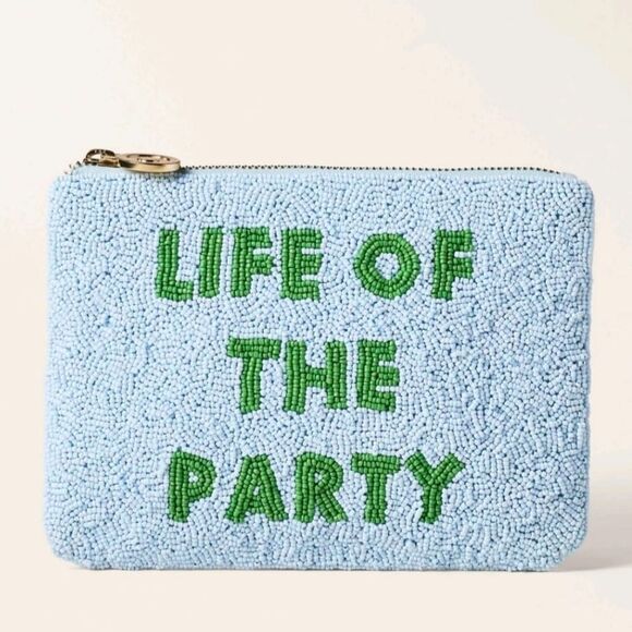 Kate Spade Life of the Party Beaded Pouch Clutch Bag - Picture 1 of 5